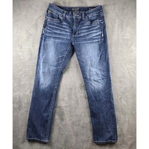Salvage Mayhem Jeans Mens 34x34 Buckle Straight Regular Whisker SLVG 54-46